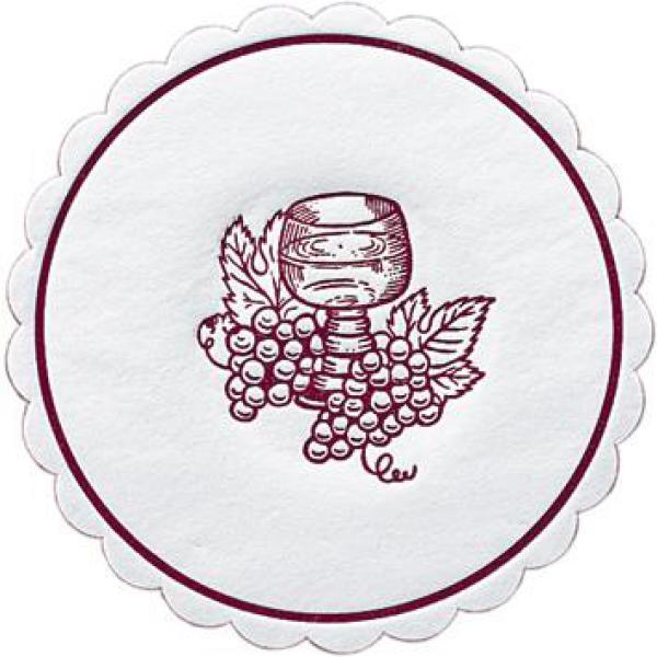 Tissue-Untersetzer, rund Ø 10 cm Grapes Bordeaux Mehrlagig, 3000 Stk/Krt (12 x 250 Stk)