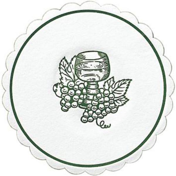 Tissue-Untersetzer, rund Ø 10 cm Grapes Green Mehrlagig, 3000 Stk/Krt (12 x 250 Stk)