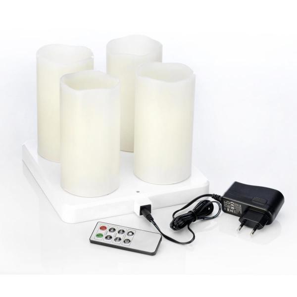 LED-Stumpenkerze, wiederaufladbar 220 x Ø 75 mm 12 Std. Weiß, 1 Stk/Krt (1 x 1 Stk)