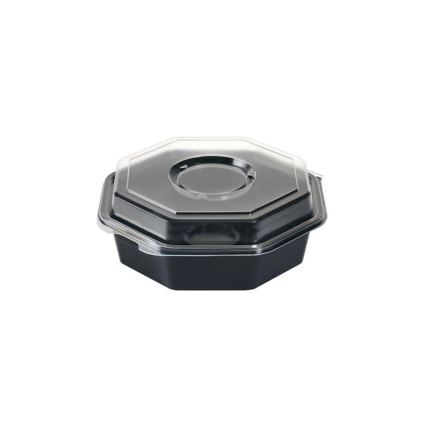 Octaview® mit Glas 190 x 190 x 70 mm Schwarz ungeteilt, 240 Stk/Krt (1 x 240 Stk)