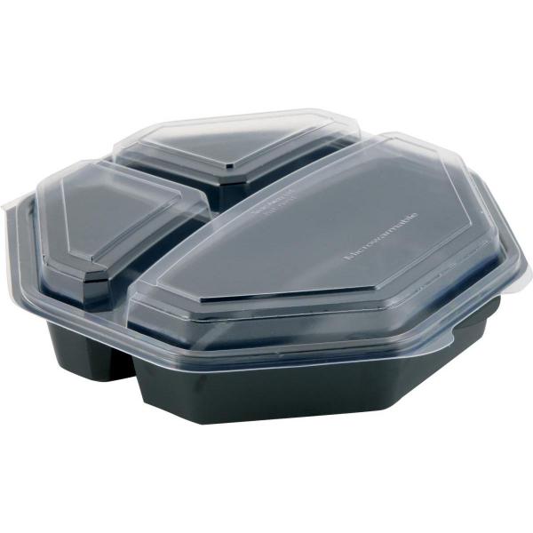 Octaview® (C&C Packung mit 149872) 230 x 230 x 60 mm Schwarz 3-Teilung, 150 Stk/Krt (5 x 30 Stk)