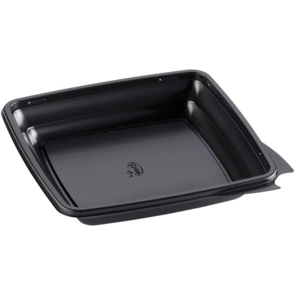 Menübox, quadratisch 197 x 197 x 33 mm Schwarz ungeteilt, 450 Stk/Krt (1 x 450 Stk)