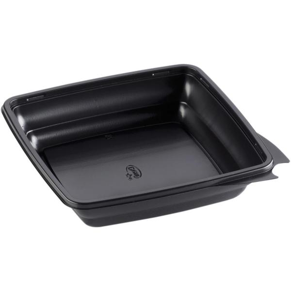 Menübox, quadratisch 197 x 197 x 44 mm Schwarz ungeteilt, 450 Stk/Krt (1 x 450 Stk)