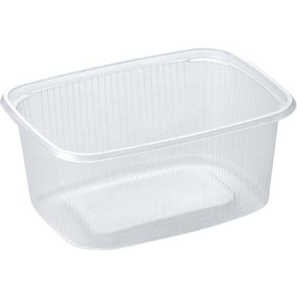 Delipack rechteckig 125 ml Transparent ungeteilt, 1000 Stk/Krt (20 x 50 Stk)
