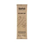 Messer, Gabel, Pfeffer/Salz, braune Serviette 16/16,5/16 cm Natürlich, 250 Stk/Krt (250 x 1 Stk)