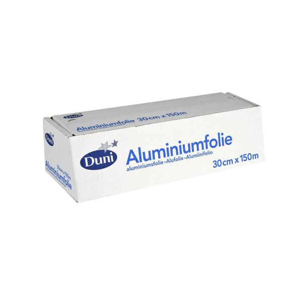 Aluminiumfolie, Abrollkarton 0,3 x 150 m, 14my Silber, 6 Stk/Krt (6 x 1 Stk)