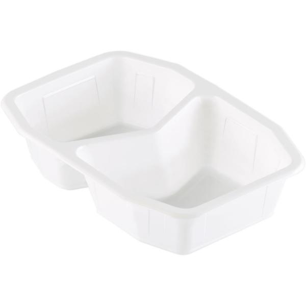 PP-Schale HMR 215 x 148 x 50 mm Weiß 2-Teilung, 312 Stk/Krt (1 x 312 Stk)