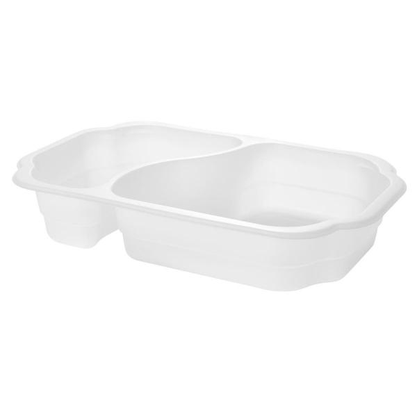 Biokunststoff Schale Take-Away 250 x 159 x 45 mm Weiß 2-Teilung, 246 Stk/Krt (1 x 246 Stk)