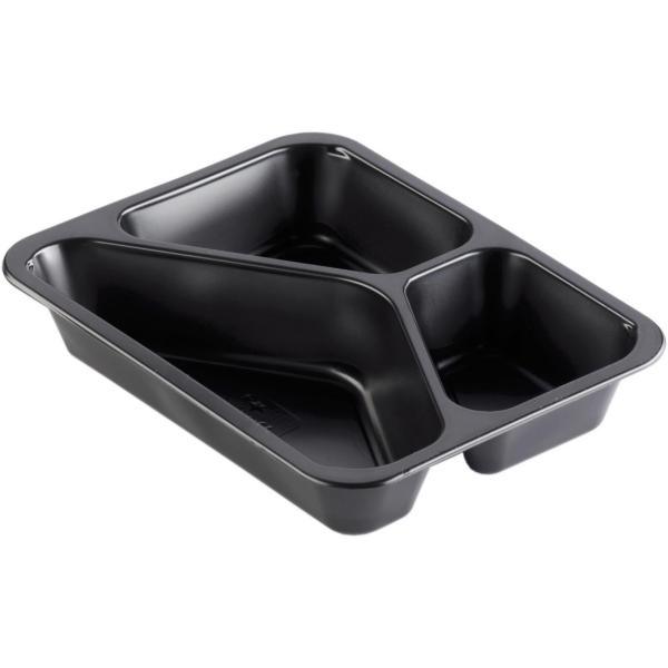 PP-Schale Caterline 227 x 178 x 40 mm Schwarz 3-Teilung, 216 Stk/Krt (1 x 216 Stk)