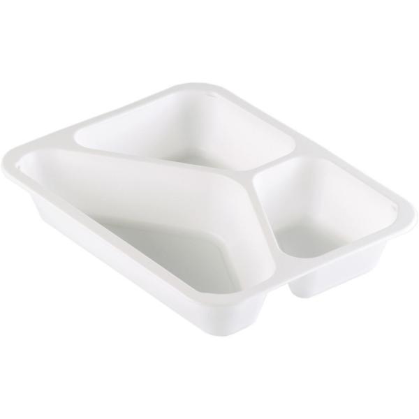 PP-Schale Caterline 227 x 178 x 40 mm Weiß 3-Teilung, 216 Stk/Krt (1 x 216 Stk)