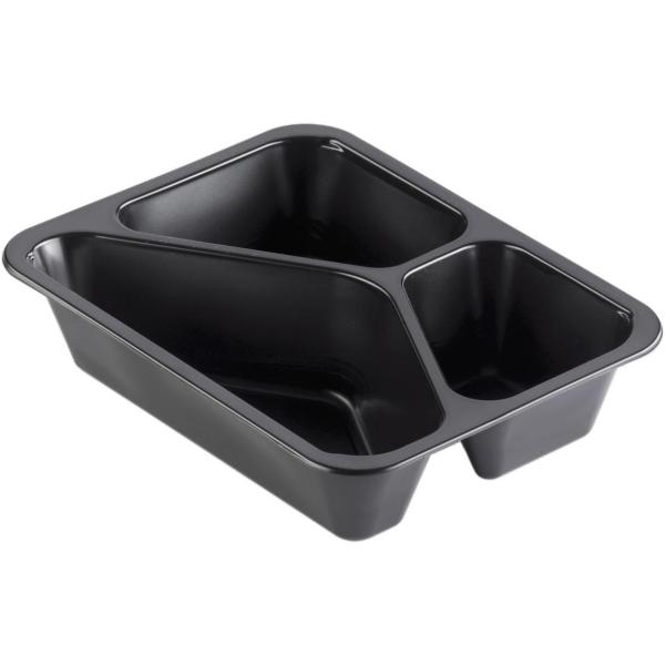PP-Schale Caterline 227 x 178 x 50 mm Schwarz 3-Teilung, 216 Stk/Krt (1 x 216 Stk)