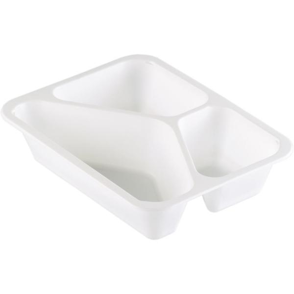 PP-Schale Caterline 227 x 178 x 50 mm Weiß 3-Teilung, 216 Stk/Krt (1 x 216 Stk)