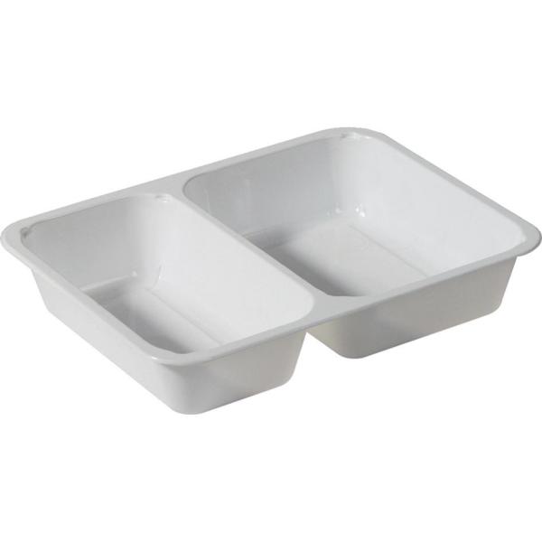CPET-Schale 225 x 175 x 43 mm Weiß 2-Teilung, 300 Stk/Krt (1 x 300 Stk)