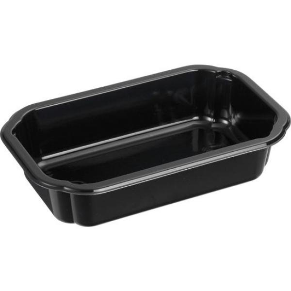 CPET-Take-Away klein 160 x 103 x 35 mm Schwarz ungeteilt, 750 Stk/Krt (1 x 750 Stk)
