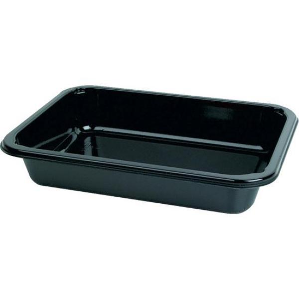 CPET-Take-Away klein 187 x 137 x 34 mm Schwarz ungeteilt, 520 Stk/Krt (1 x 520 Stk)