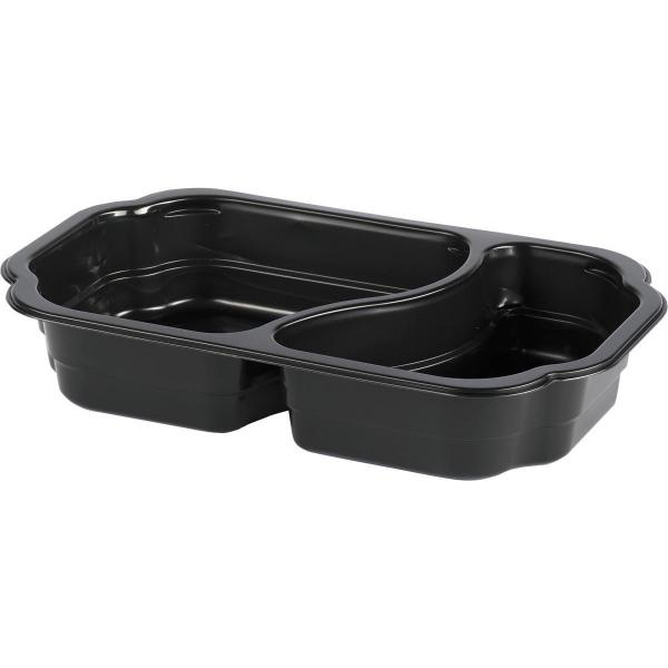 PP Schale Take-Away 215 x 148 x 47 mm Schwarz 2-Teilung, 332 Stk/Krt (1 x 332 Stk)