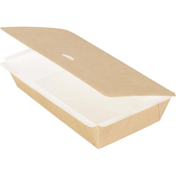 Pappbox rechteckig, M 900 ml Braun ungeteilt, 250 Stk/Krt (1 x 250 Stk)