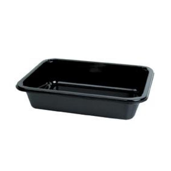 CPET-Take-Away klein 187 x 137 x 40 mm Schwarz ungeteilt, 480 Stk/Krt (1 x 480 Stk)