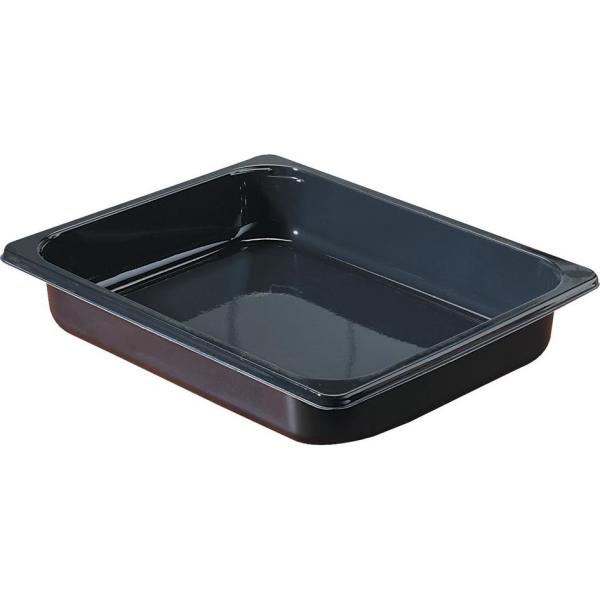 CPET-Schale ½ GN 325 x 265 x 50 mm Schwarz ungeteilt, 90 Stk/Krt (1 x 90 Stk)