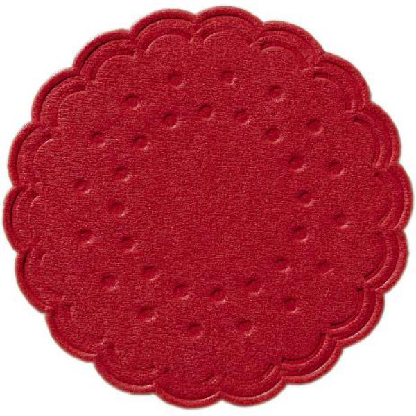 Tissue-Untersetzer, rund Ø 7,5 cm Rot Mehrlagig, 3000 Stk/Krt (12 x 250 Stk)