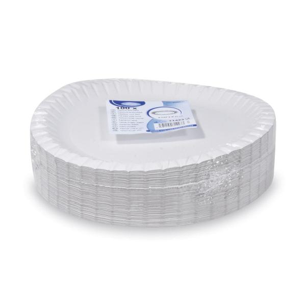 Pappteller (FSC Recycled) weiß Ø23cm [100 St.]