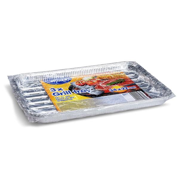Grillpfanne (ALU) eckig 34 x 22 cm [3 St.]