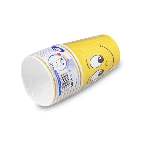 Pappbecher Smile Ø80mm 280ml `M: 0,2L/8oz` [10 St.]