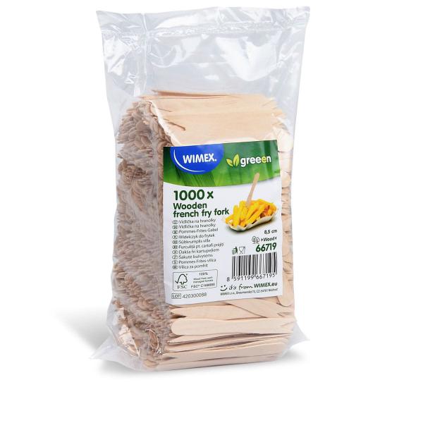 Pommes-Frites-Gabel (aus Holz FSC 100%) 8,5cm [1000 St.]