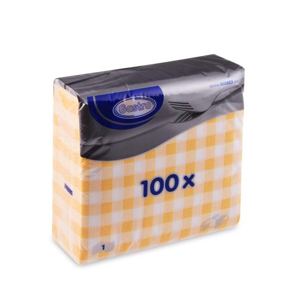 Serviette 1-lagig Karo gelb 33 x 33 cm [100 St.]