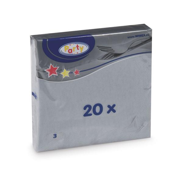Serviette (PAP FSC Mix) 3-lagig grau 33 x 33 cm [20 St.]