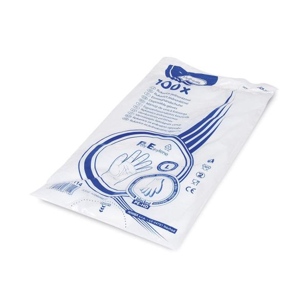 Handschuh (HDPE) Einweg transparent `L` geblockt [100 St.]