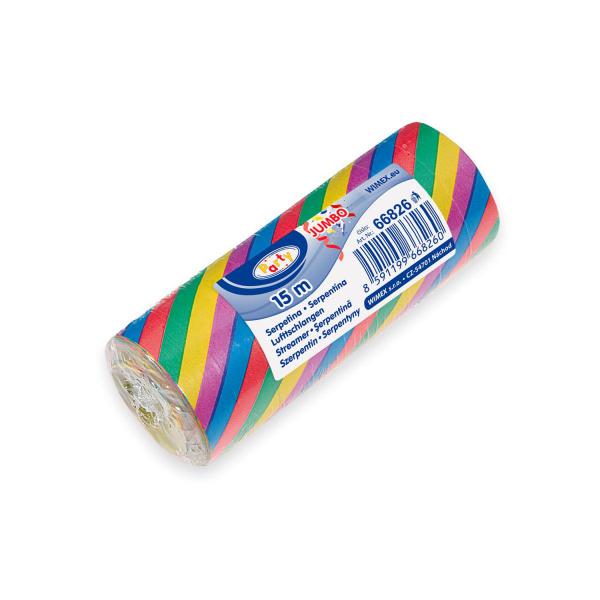 Luftschlange (PAP) sortierte Motive 14mm x 15m `JUMBO` [1 Rolle]