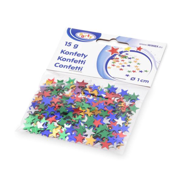 Metallic-Konfetti (PET) Sterne bunt gemischt Ø10mm 15g [1 Beutel]