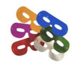 Maske (PAP) bunt gemischt 16 x 7,3 cm [6 St.]