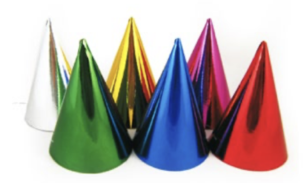 Papierhut bunt gemischt Ø10,5 x 16 cm [6 St.]