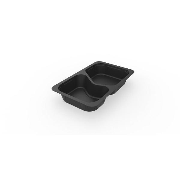 1/4 GN Menüschalen 263 x 161 x 43 mm Schwarz 2-Teilung, 225 Stk/Krt (1 x 225 Stk)