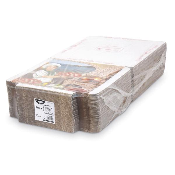 Pizzakarton (aus Mikrowellpappe) G4 weiß bedruckt 40 x 40 x 4 cm [100 St.]