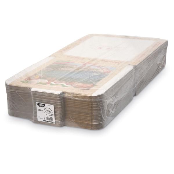 Pizzakarton (aus Mikrowellpappe) G4 weiß bedruckt 46 x 46 x 5 cm [100 St.]