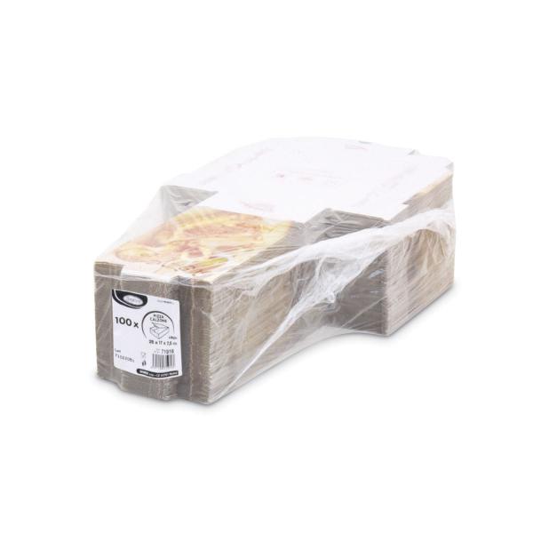 Pizzakarton (aus Mikrowellpappe) R4 Calzone weiß bedruckt 28 x 17 x 7,5 cm [100 St.]