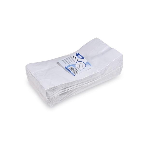 Papierbeutel (PAP/PE) 2-lagig fettdicht weiß 13+8 x 28 cm `1/1` [100 St.]