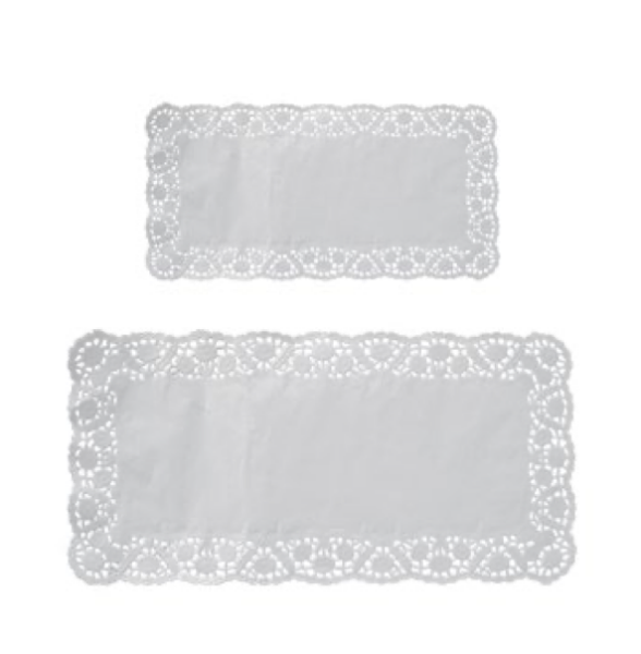 Deko-Tortenspitze (PAP) eckig weiß 40 x 20 cm [6 St.]