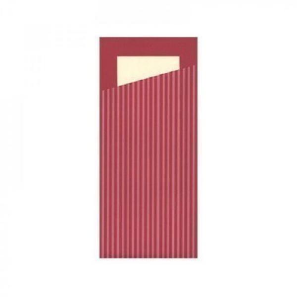 Bestecktaschen Klassik bordeuax/creme 9x19,7cm 