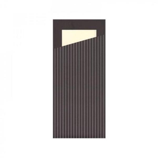 Bestecktaschen Klassik schwarz/creme 9x19,7cm 