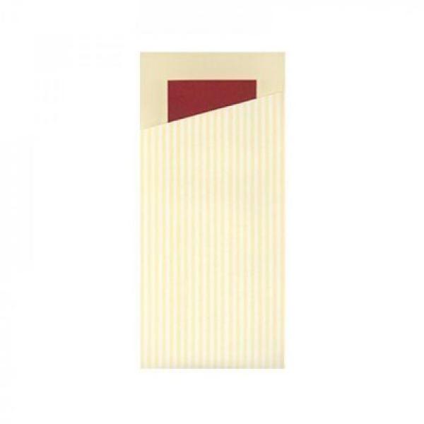 Bestecktaschen Klassik elfenbein/bordeaux 9x19,7cm 