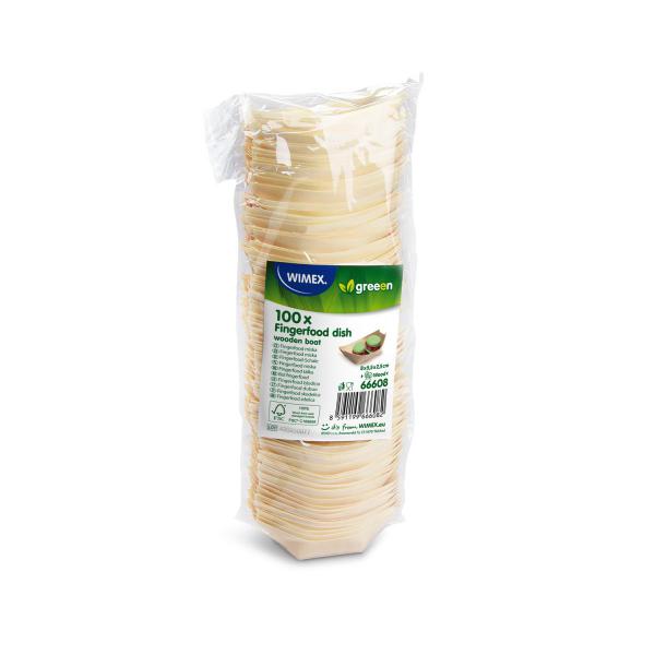 Fingerfood-Schale (aus Holz FSC 100%) Schiffchen 8 x 5,5 cm [100 St.]