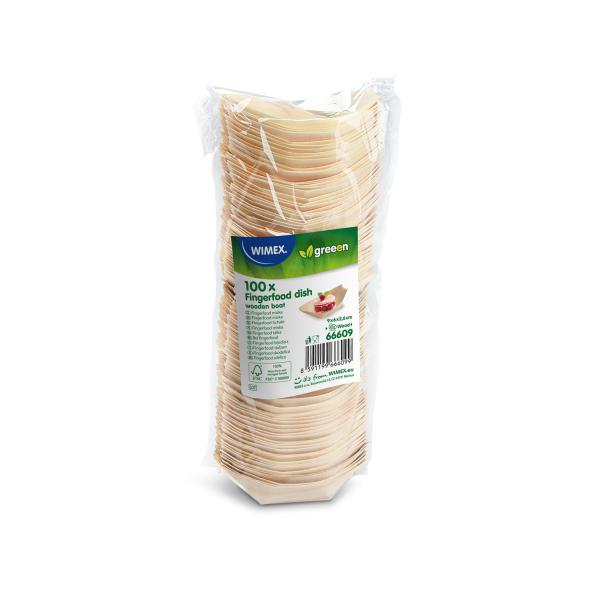 Fingerfood-Schale aus Holz Schiffchen 9 x 6 cm [100 St.]