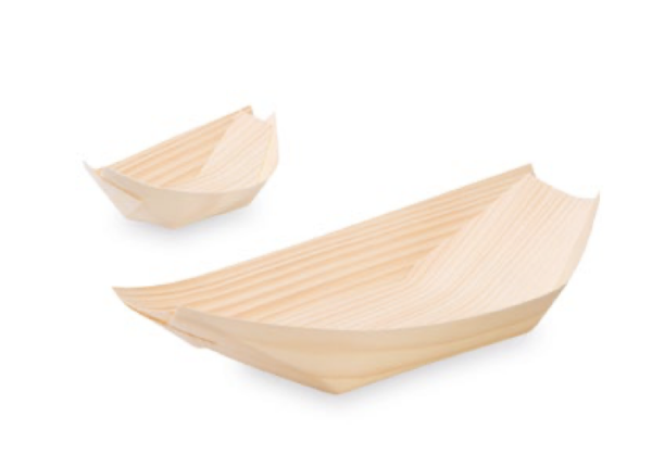 Fingerfood-Schale aus Holz Schiffchen 21,5 x 11 cm [100 St.]
