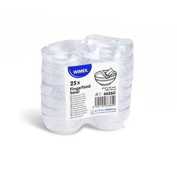 Fingerfood-Schale (PS) glasklar Ø67 x 33 mm 70ml [25 St.]
