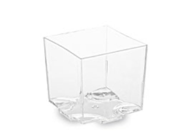 Fingerfood-Becher (PS) eckig glasklar 44 x 44 x 43 mm 65ml [20 St.]