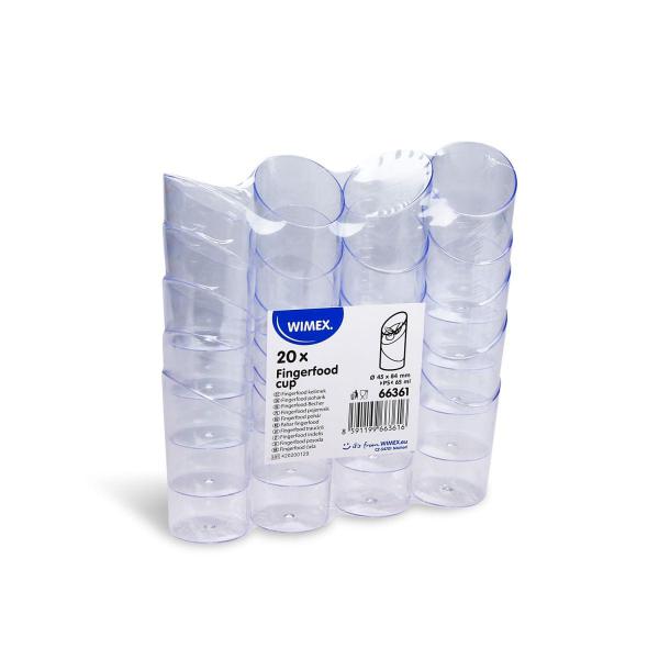 Fingerfood-Becher (PS) rund glasklar Ø45 x 84 mm 65ml [20 St.]